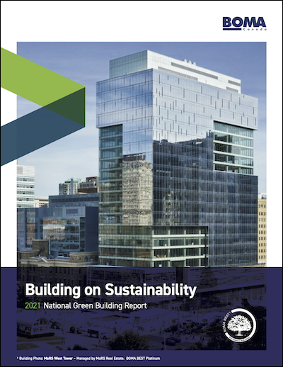 BOMA BEST - The cover of the BOMA building on sustainability report featuring the National Green Building initiative.