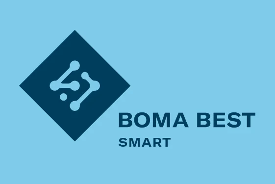 BOMA BEST - Boma best smart logo with a blue background showcasing BOMA BEST Home.